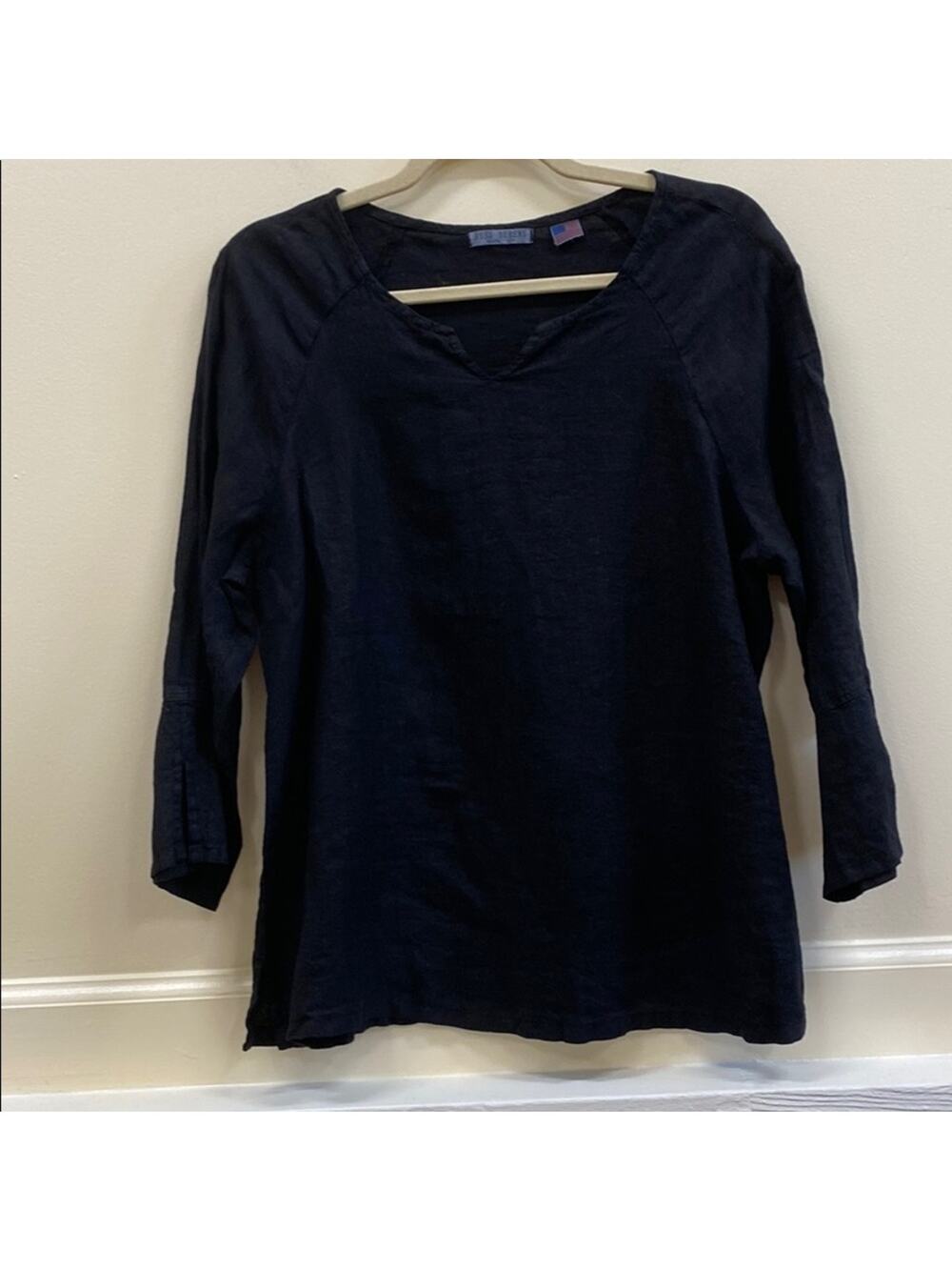 Russ Berens S Black Linen top